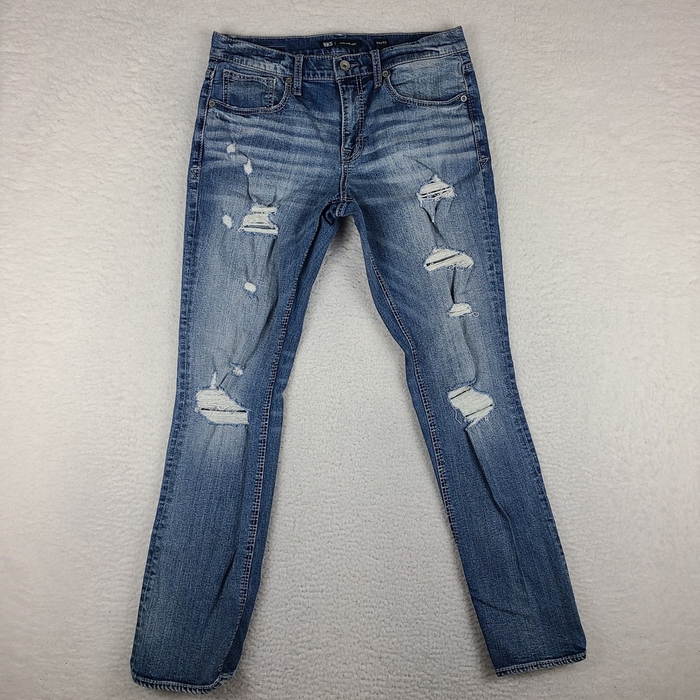 Buckle Jeans Mens‎ 33x32 Blue Jake Straight Leg Distress Medium Wash BKE Denim